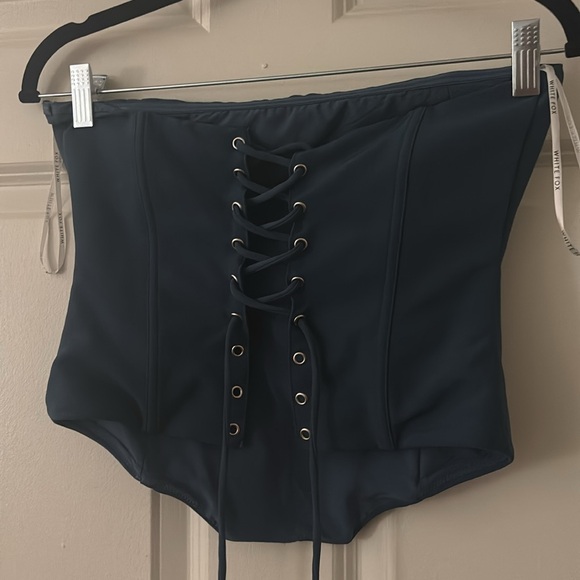 White Fox Boutique Let It Go Strapless Bustier Petrol - Picture 5 of 7